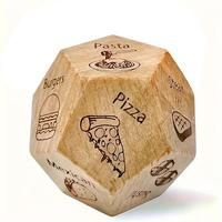 Wooden Dice, Funny Steak Pizza Burgers Food Pattern Dice, Creative Party Table Game Dice, Gift for Girlfriend, Boyfriend, Wif...