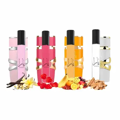 Yara Perfume Travel Discovery Set β 4 x 35ml Eau De Parfum (EDP) Sprays for Women (Yara, Candy, Moi, Tous)