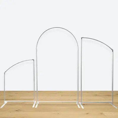 (7 Day Delivery | USA Only) Silver Stands Set Arched Backdrop Frame for Party