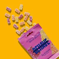 BEHAVE Low-Sugar Sour Gummy Bears (6-Pack) - Watermelon, Mango, and Lychee Flavors - Low Net Carb, Low Calorie, High Fiber -...