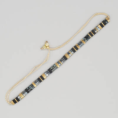 Vintage Ethnic Style Glass Tila Beaded Handmade Slider Bracelets for Women