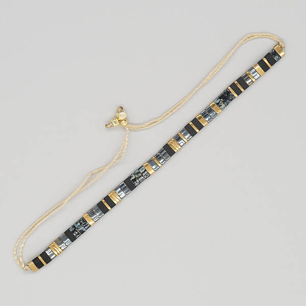 Vintage Ethnic Style Glass Tila Beaded Handmade Slider Bracelets for Women