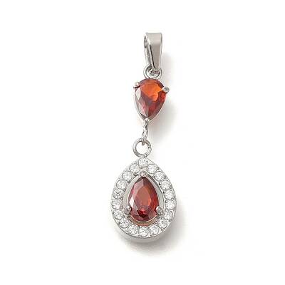 304 Stainless Steel Micro Pave Cubic Zirconia Pendants