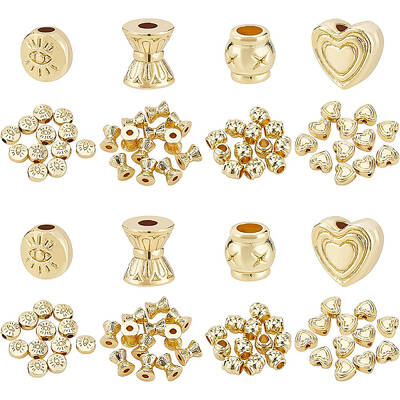 48Pcs 4 Style Alloy Beads