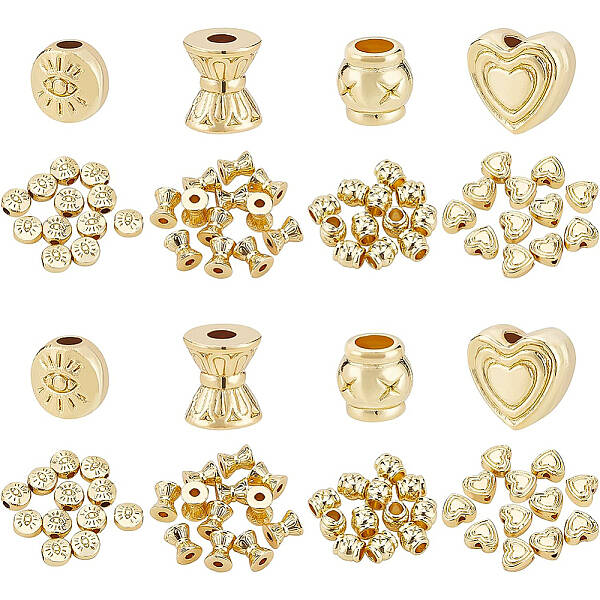 48Pcs 4 Style Alloy Beads