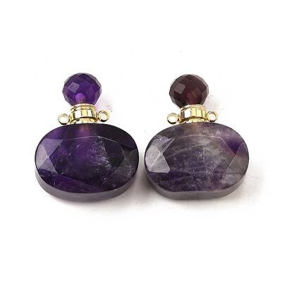 Natural Amethyst Perfume Bottle Pendants