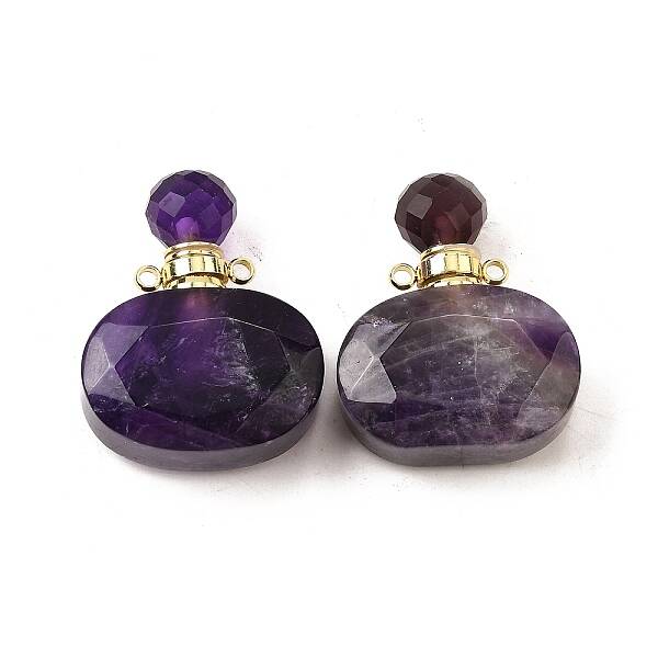 Natural Amethyst Perfume Bottle Pendants