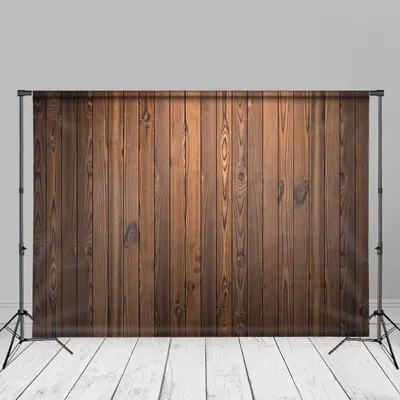 Vintage Dark Brown Wood Vertical Photo Backdrop - Aperturee