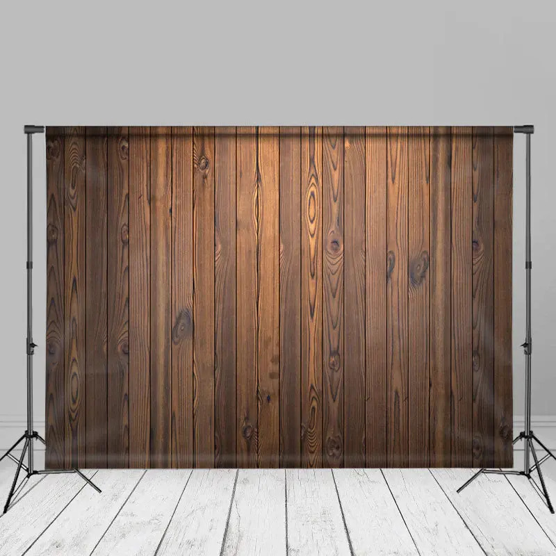 Vintage Dark Brown Wood Vertical Photo Backdrop - Aperturee