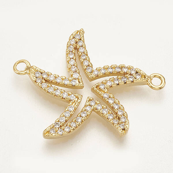 Brass Micro Pave Cubic Zirconia Links