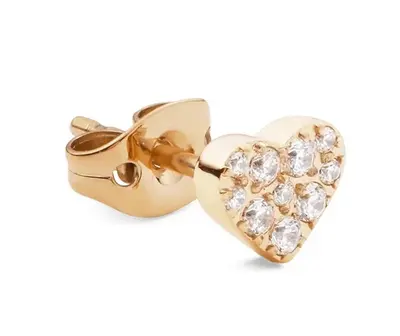 Daniel wellington Single golden heart earring with crystals DW00400868