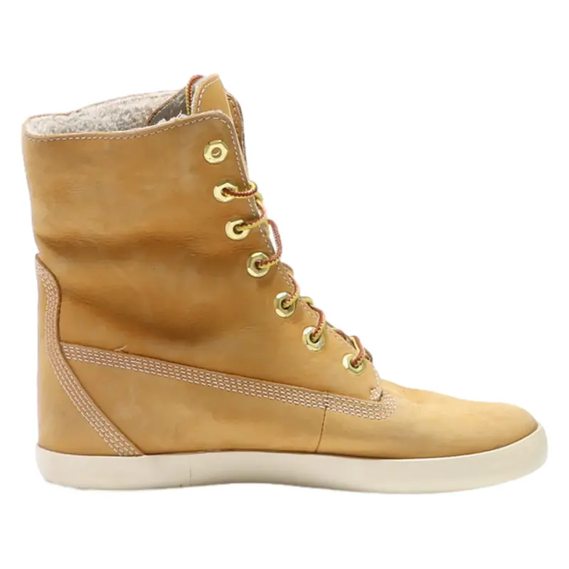 TIMBERLAND Lace-Up Boots Orange Leather Womens UK 5