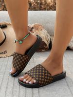 Women's Fashionable Random Print Slides, Casual Comfortable Flat Sandals for Summer, Lightweight Breathable Shoes for Beach V...