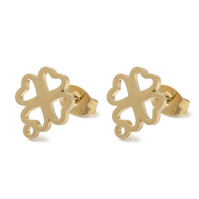 Ion Plating(IP) 304 Stainless Steel Stud Earring Findings