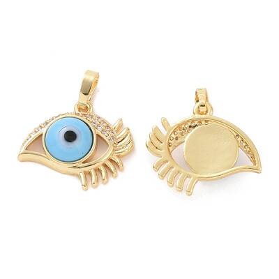 Brass Micro Pave Cubic Zirconia Pendants