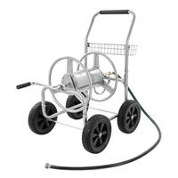 VEVOR Hose Reel Cart for Garden Watering with Storage Basket, Mobile Tools and 4 Wheels, Heavy Duty Powder-coated Steel, 300 ...