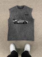 Men's Regular Fit Car Graphic Print Tank Top, Casual Sleeveless Round Neck Top for Summer, Fashion Men's Top for Daily Wear, ...