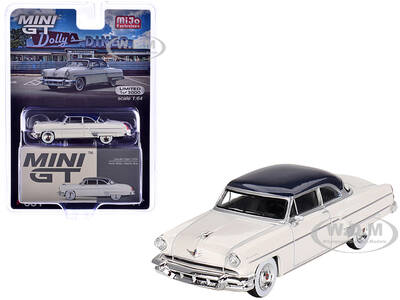 1954 Lincoln Capri Arctic White with Atlantic Blue Top Limited Edition to 3000 pieces Worldwide 1/64 Diecast Model Car by Min...