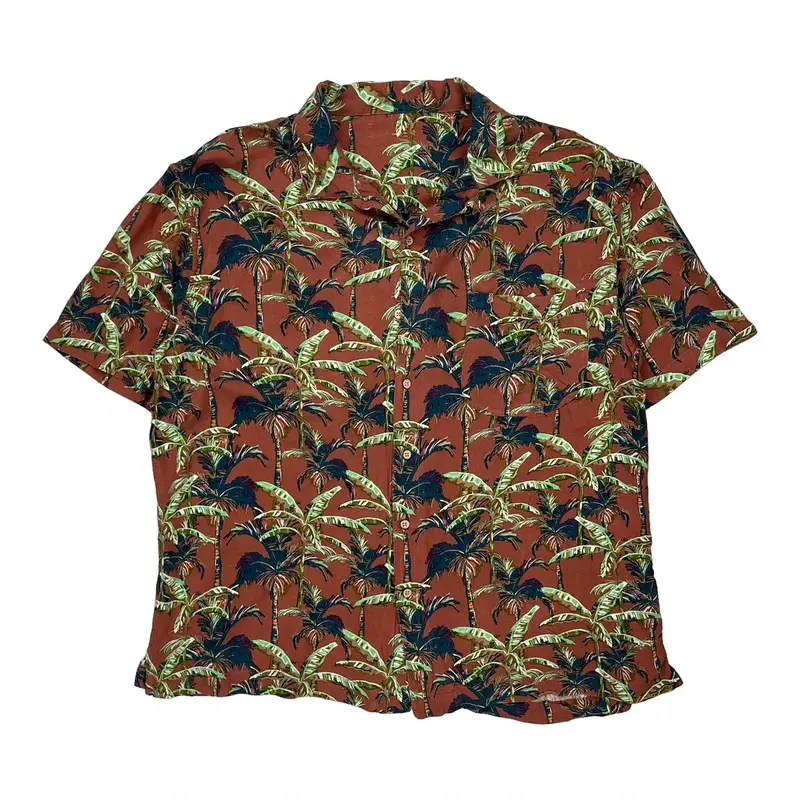 Unbranded Hawaiian Shirt - XL Brown Cotton