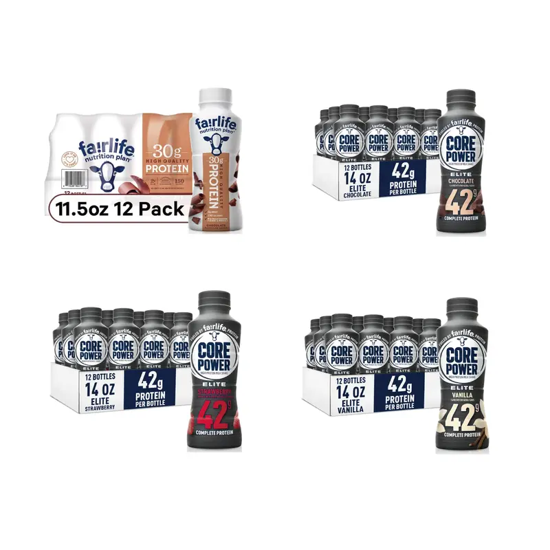 Fairlife Core Power Elite High Protein Shake, 42g Bottle, 14oz, 12 Pack and Nutrition High Protein Shake 12 packs High Protei...