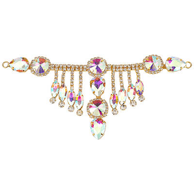 1Pc Flower Brass Rhinestone Ornament Accessories