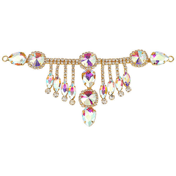 1Pc Flower Brass Rhinestone Ornament Accessories