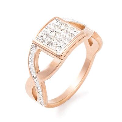 Square 304 Stainless Steel Finger Ring foe Women
