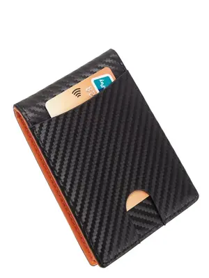 Men's Minimalist Carbon Fiber Card Holder, Slim Wallet with Money Clip, Casual Trendy Versatile High-quality Daily Wallet