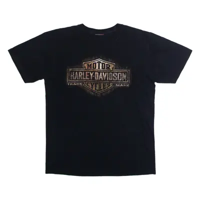 HARLEY DAVIDSON Harley & Snow 2013 Tyrol Mens Biker T-Shirt Black Crew Neck M