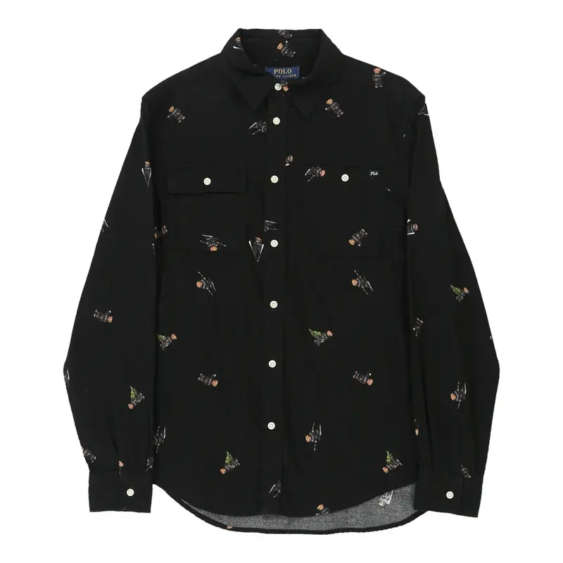 Age 16 Ralph Lauren Graphic Patterned Shirt - XL Black Cotton