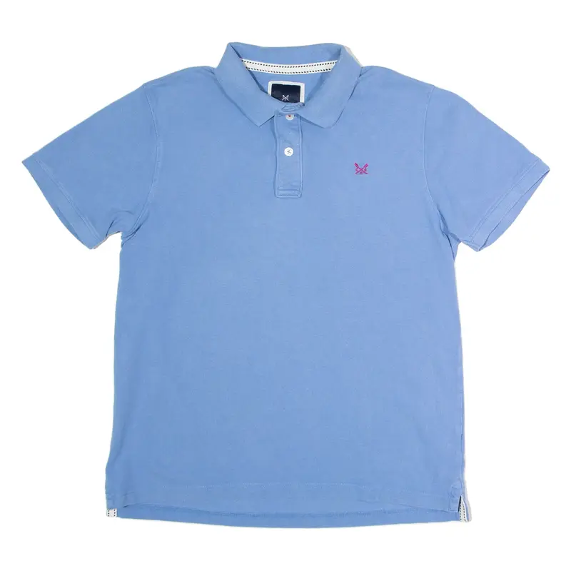 CREW CLOTHING Mens Polo Shirt Blue L