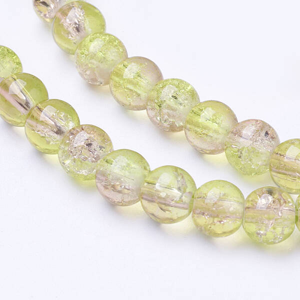 Spray Painted Crackle Glass Beads Strands