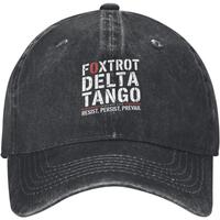 Foxtrot Delta Tango FDT Baseball Cap Resist Persist Prevail Golf Dad Hats for Mens Women Washed Cotton