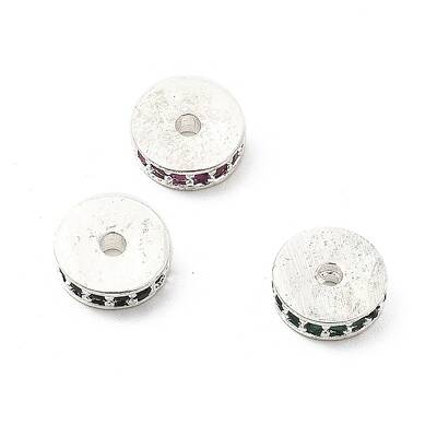 Brass Micro Pave Cubic Zirconia Beads