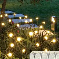 Solar Firefly Garden LED Lights, 16LED Solar Outdoor Swaying Lamp, Cozy Lighting, Warm White Waterproof Solar Lights Outdoo...