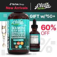 Clean Nutra Sea Moss Black Seed Oil Liquid Drops with Ashwagandha Burdock Root Bladderwrack - Multimineral Supplement Healthc...