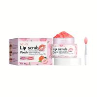 Peach Lip Scrub with Brush, Exfoliating Lip Scrub, Reducing the Look of Lip Lines, Lip Care Product for Women & Girls, Skinc...