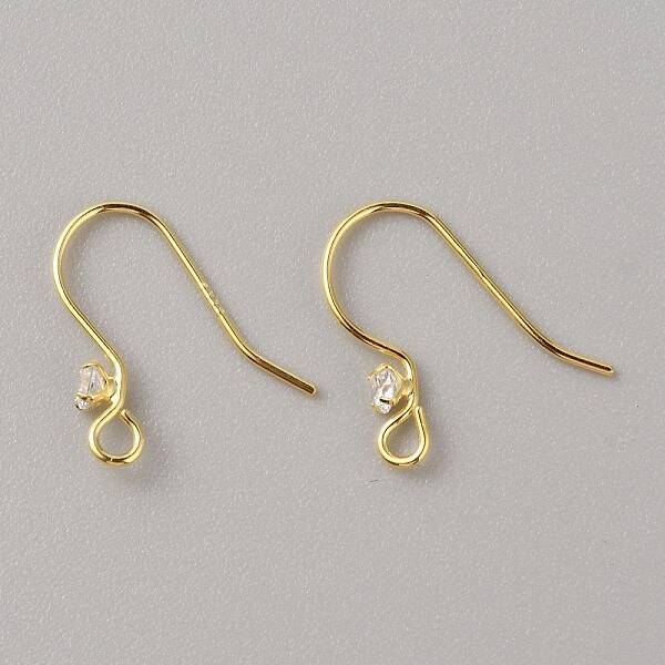 Sterling Silver with Clear Cubic Zirconia Earring Hooks