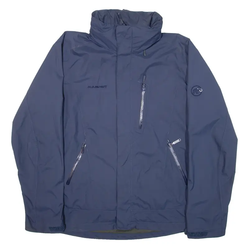 MAMMUT DRYtech Mens Rain Jacket Blue Hooded S