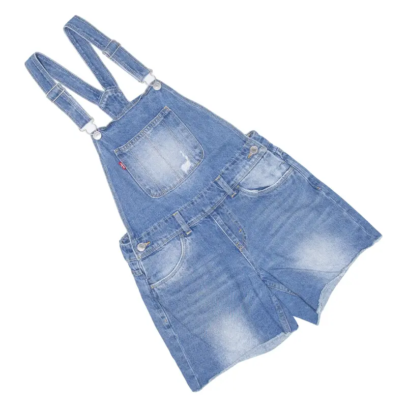 LEVI'S Distressed Girls Dungarees Blue Regular Denim 11-12Y W28 L4