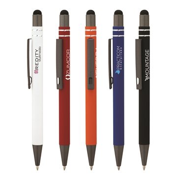 150 Custom Silvana Soft-Touch Ballpoint Pen Stylus - Aluminum & ...