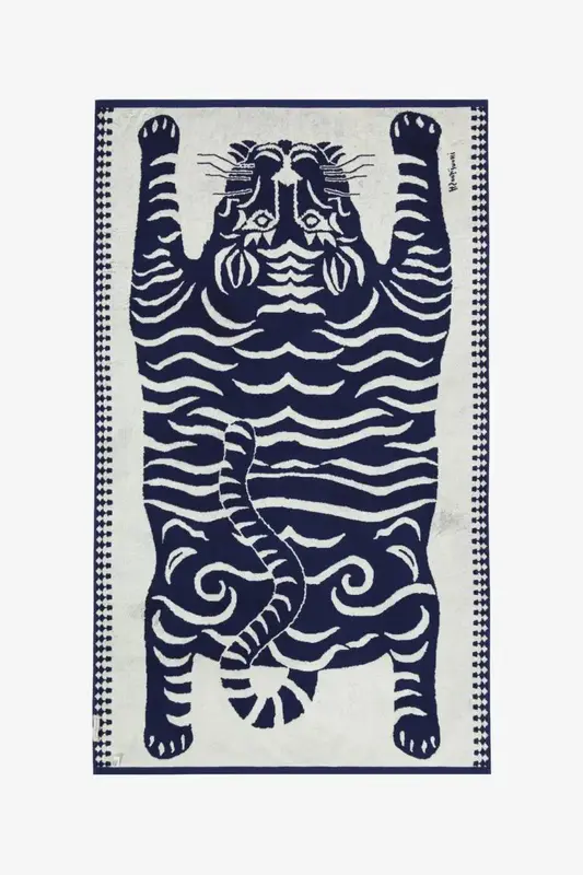 Double-sided Beach Towel Drap De Plage Todd  De17stod04 Blue | Color: BLUE | Size: U