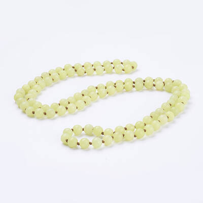 Natural Lemon Jade Beaded Necklaces