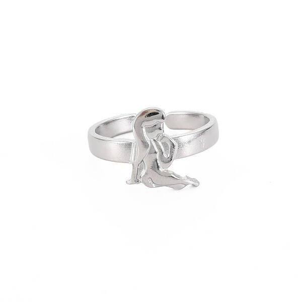 Non-Tarnish 304 Stainless Steel 12 Constellations/Zodiac Signs Open Cuff Ring for Women
