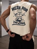 Men's Cartoon Soda Can & Letter Print Round Neck Tank Top, Regular Fit Casual Sleeveless Crew Neck Top for Summer, Fashion Me...