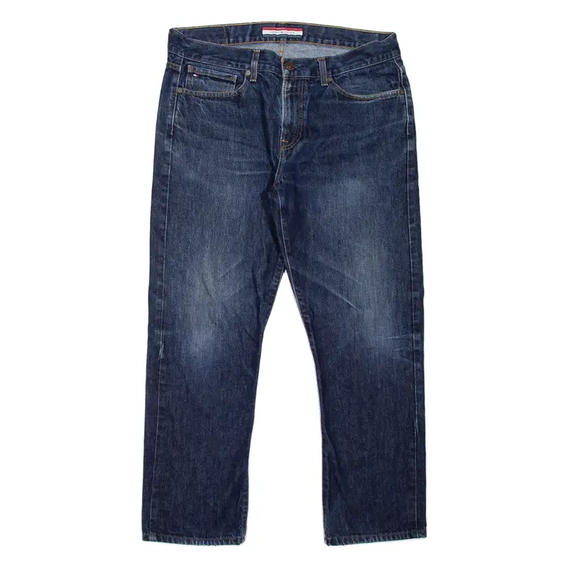 TOMMY HILFIGER Mens Jeans Blue Regular Straight Stone Wash W34 L30