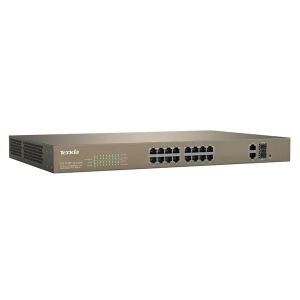 TEF1218P-16-250W Tenda 16FE+2GE/1SFP Smart Switch With 16-Port PoE