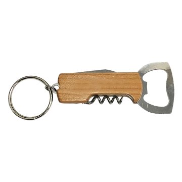 25 Customized Wood Bottle Opener: Keychain Bottle Opener Corkscrew ...