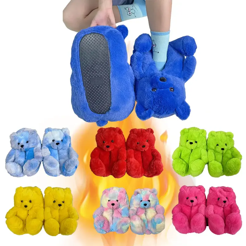 Yetbake Waterproof and thick-soled bear for women slippers and plush cotton shoes Footwear Walking Comfort slippers Girl Walk...