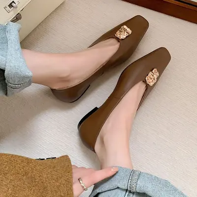 CHIKO Maia Square Toe Block Heels Pumps Shoes